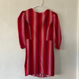 Something Navy - Pink & Purple Striped Mini Dress - Size XS